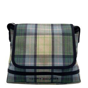 Tommy Hilfiger Blue Plaid Canvas Crossbody